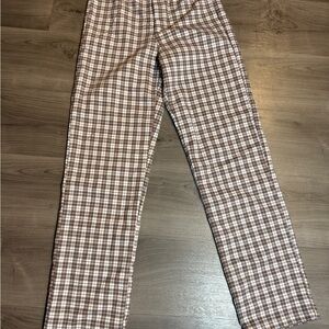 Brandy Melville Brown and White Plaid Pants *NWT*